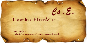 Csendes Elemér névjegykártya
