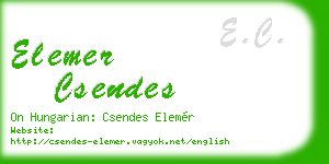 elemer csendes business card